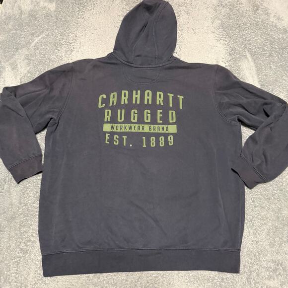 Carhartt Other - Carhartt Hoodie Mens XL Blue Graphic Workwear Rugged Sweatshirt ***